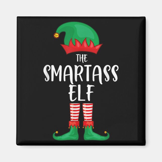 Aimant Fête de Noël de l'Elf intelligent tenue de groupe  (Devant)