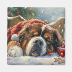 Aimant Fête de Noël du chien Mastiff Tibétain