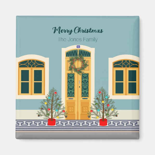 Aimant Fête de Noël Maison portugaise (Devant)