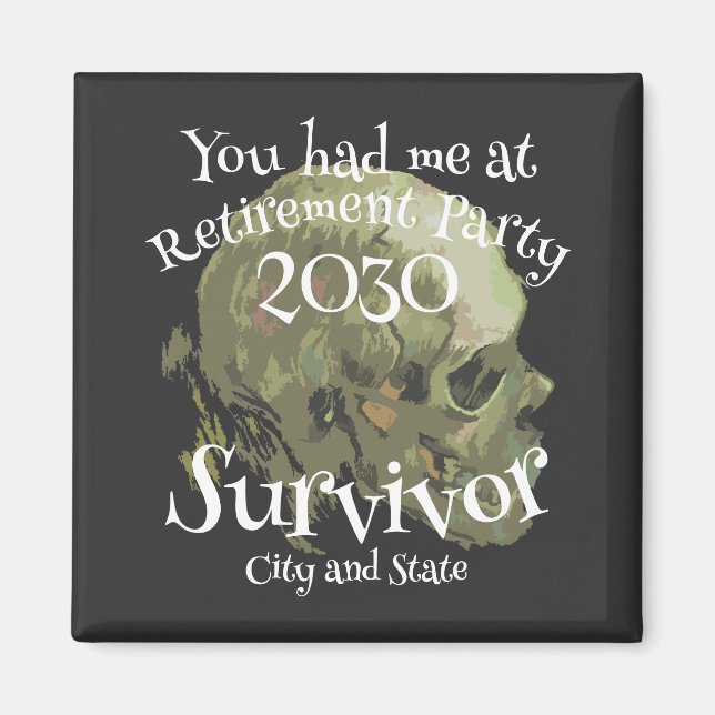 Aimant Fête de retraite 2030 2031 2032 2034 2035 2036 (Devant)