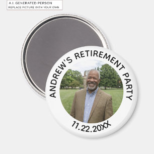 Aimant Fête de retraite élégante avec photo spéciale