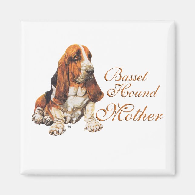 Aimant Fête des Mères Basset Hound (Devant)