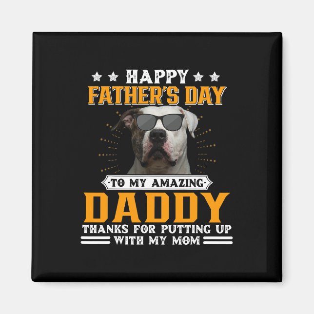 Aimant Fête des pères American Bulldog Dons Papa Cadeaux  (Devant)