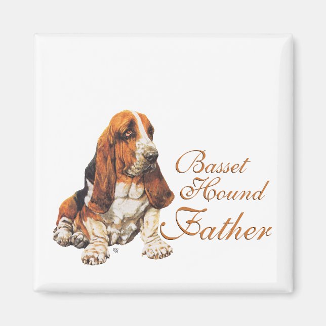 Aimant Fête des Pères Basset Hound (Devant)