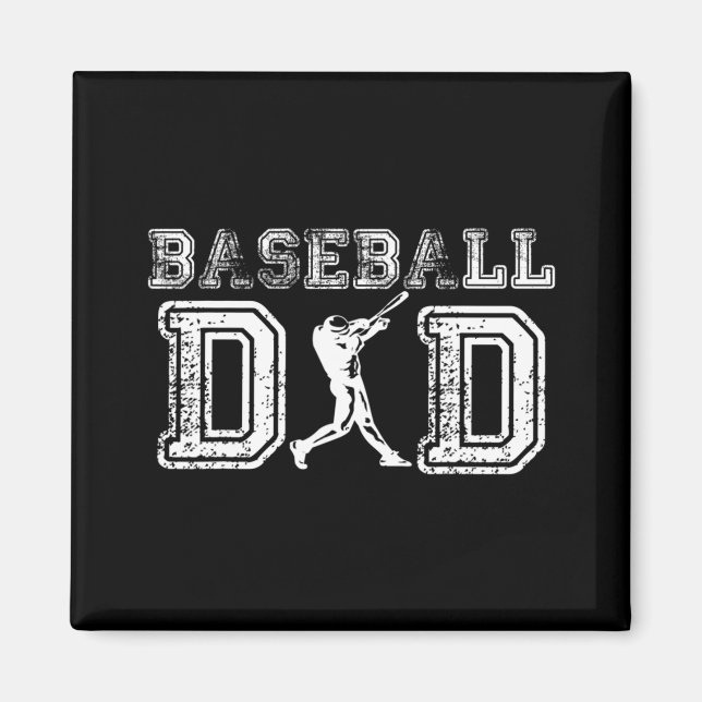 Aimant Fête des pères De Baseball Papa Fun Cadeau Pour Pa (Devant)