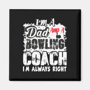 Aimant Fête des pères Papa Bowling Coach Meilleur Coach A