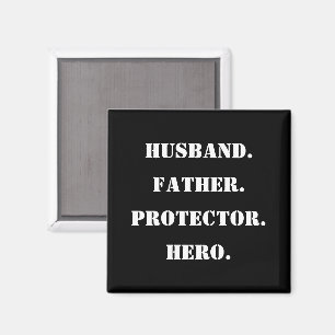Aimant Fête des pères Stencil Mari Père Protecteur Hero