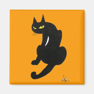 AIMANT FÊTE D'HALLOWEEN CHAT NOIR