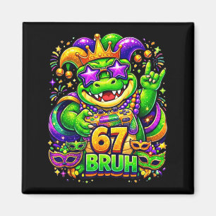 Aimant Fête du Mardi gras alligator mardigator 67 bruh je