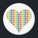 Aimant Fête du mois des Gay pride LGBT Rainbow Letters<br><div class="desc">Design présente une illustration originale de lettres arc-en-ciel en gras qui épingle le mot PRIDE. Idéal pour les fêtes gay pride ! Beaucoup de motifs de fierté supplémentaires sont également disponibles dans cette boutique. Cette conception est également disponible sur d'autres produits. De nombreuses illustrations supplémentaires sur le thème de la...</div>