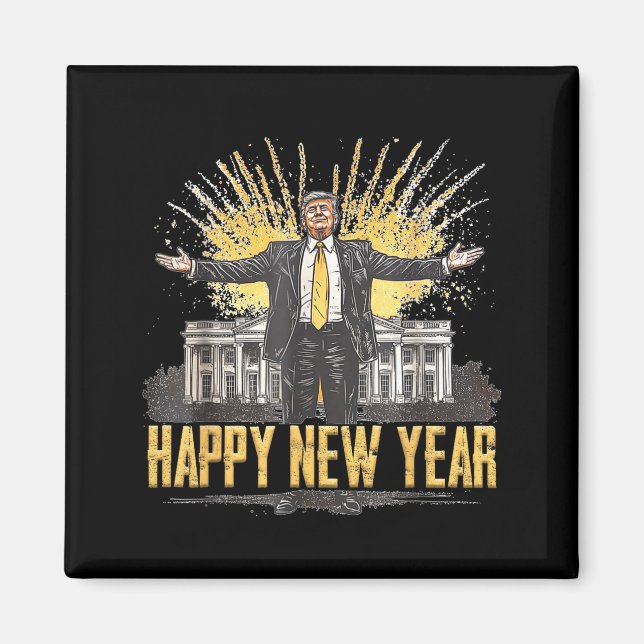 Aimant Fête du Nouvel An 2025 Trump 2024 Reprenez l'Améri (Devant)
