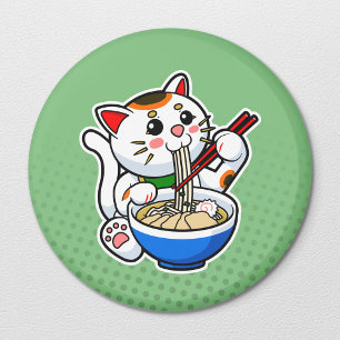 Aimant Fête japonaise de chats chanceux sur le Ramen