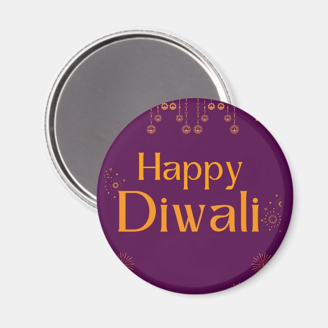 Aimant Fête joyeuse de Diwali  (Recto/Verso)