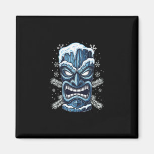 Aimant Fête Luau Hawaïenne Tiki d'Hiver Gelé Vacances Fro