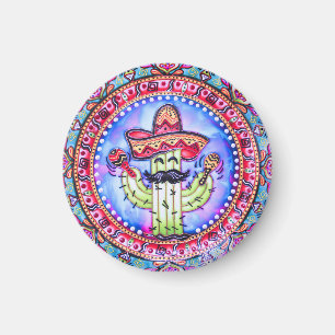 Aimant Fête mexicaine Cinco de Mayo Sombrero Casquette Bl
