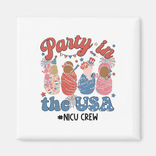 Aimant Fête Rétro Dans L'Équipe De Nicu 4 juillet Nicu De