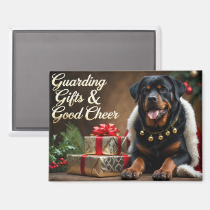 Aimant Fête Rottweiler Noël