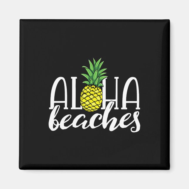 Aimant Fêtes de Fiançailles Hawaïennes Aloha Plages Pinea (Devant)