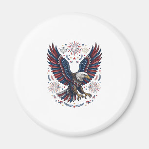 Aimant Feu d'artifice aigle chauve patriotique vecteur vi