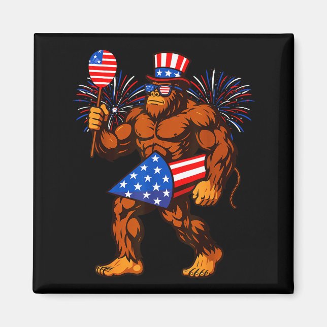 Aimant Feu d'artifice Bigfoot drapeau américain Bigfoot 4 (Devant)