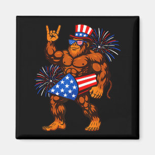 Aimant feu d'artifice Bigfoot drapeau américain sasquatch