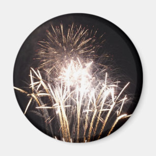 Aimant Feu d'artifice blanc et or I Fête patriotique