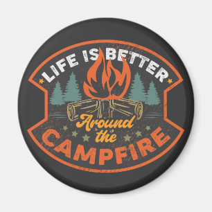 Aimant Feu de Campagne Badge Word Art Large