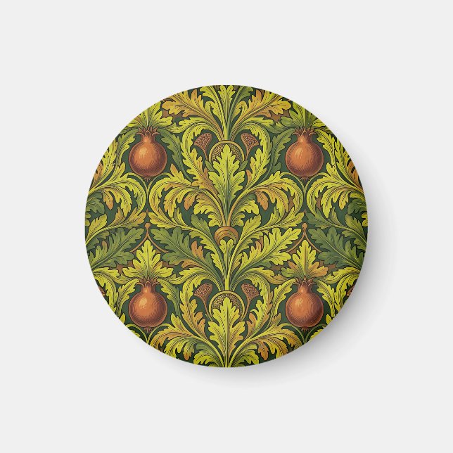 Aimant Feuillage doré Grenade Orné William Morris  (Devant)