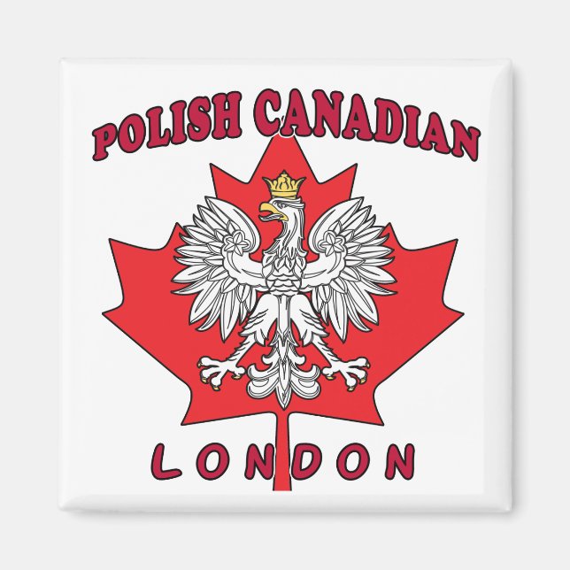 Aimant Feuille canadienne polonaise de Londres (Devant)