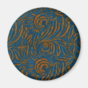 Aimant Feuille d'acanthe botanique de style William Morri