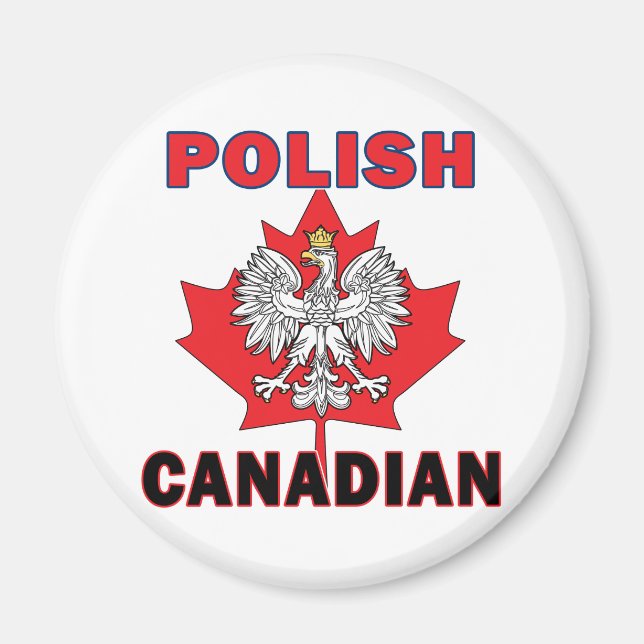 Aimant Feuille d'aigle canadienne polonaise (Devant)