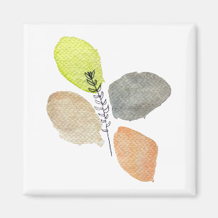 Aimant Feuille d'aquarelle esthétique moderne