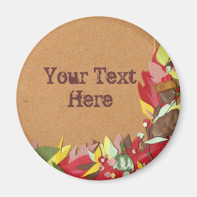 Aimant feuille d'automne - Customisé (Devant)