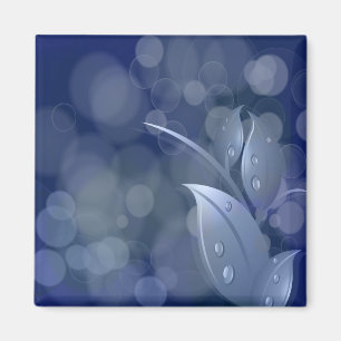 Aimant Feuille de Blue Bokeh