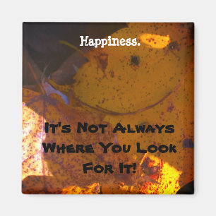 Aimant Feuille de chute et visage heureux