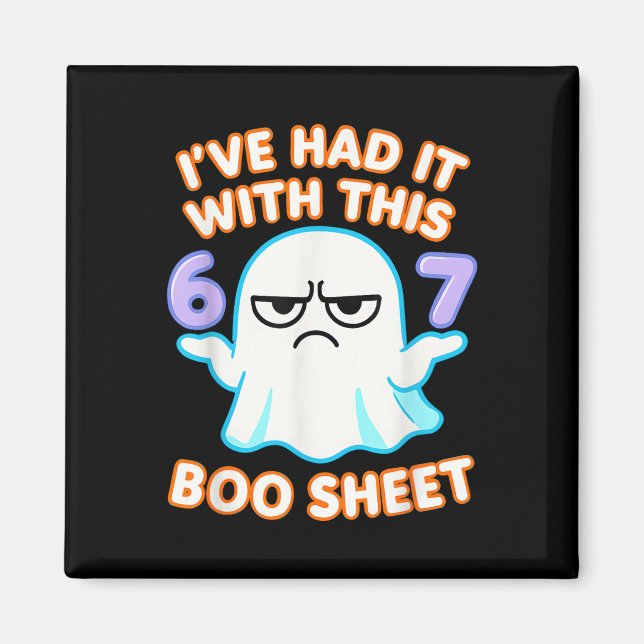 Aimant Feuille de costume d'Halloween 67 Boo 6 7 Mème Six (Devant)