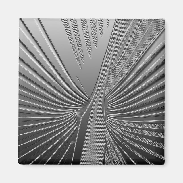 Aimant Feuille de palme chromé Art déco (Devant)
