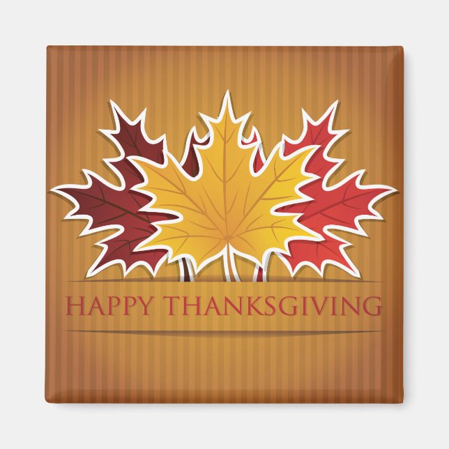 Aimant Feuille d'érable de Thankesgiving (Devant)