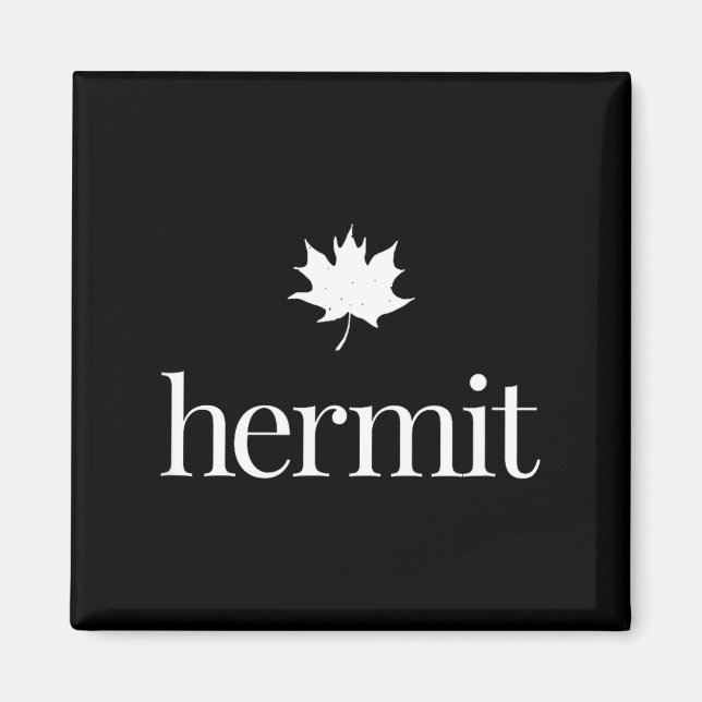 Aimant Feuille d'érable introverti – ermite de la nature  (Devant)