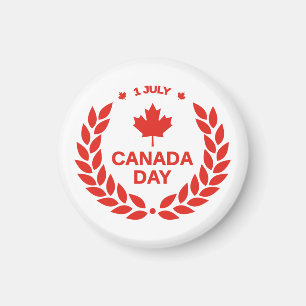Aimant feuille d'érable rouge journée canadienne 1er juil