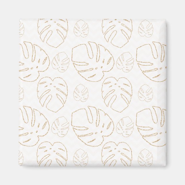 Aimant Feuille d'or à motif (Devant)