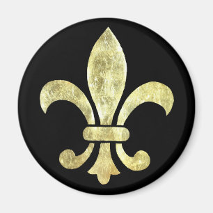 Aimant Feuille d'or Fleur de Lis