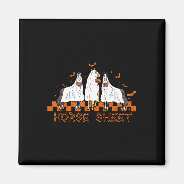 Aimant Feuille Halloween Ghost Cheval Citrouille Costume  (Devant)