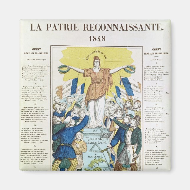 Aimant feuille lyrique pour une chanson dédiée à (Devant)