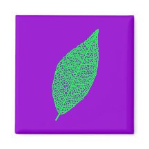Feuille squelette art linéaire violet et vert