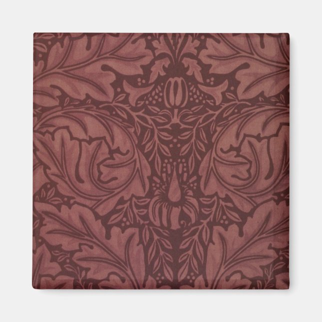 Aimant Feuilles d'acanthe rouge foncé (par William Morris (Devant)