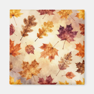 Aimant Feuilles d'automne Aquarelle Motif d'automne