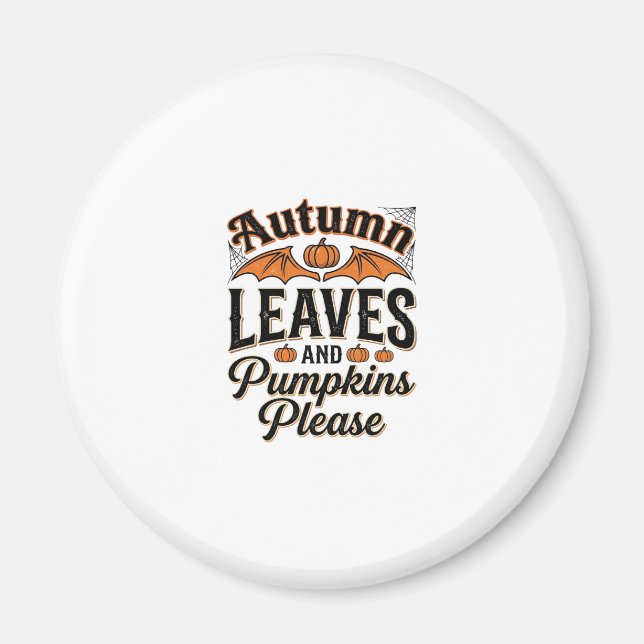 Aimant Feuilles d'automne Citrouilles S'il vous plaît Vin (Devant)
