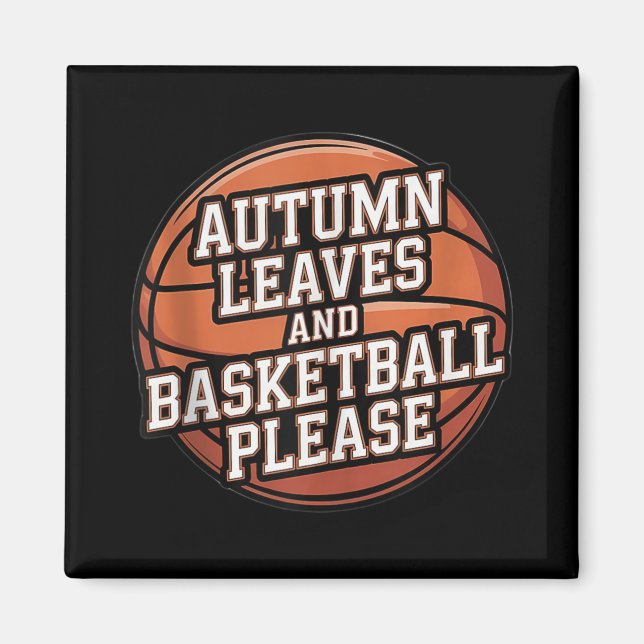 Aimant Feuilles D'Automne Et Basket-Ball S'Il Vous Plaît  (Devant)