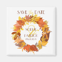 Feuilles d'automne Wreath Enregistrer l'aimant de